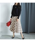 【エニィ スィス/any SiS】の【洗える】サイドプリーツチェックフレア スカート アイボリーチェック|ID: prp329100004629643 ipo3291000000034495746