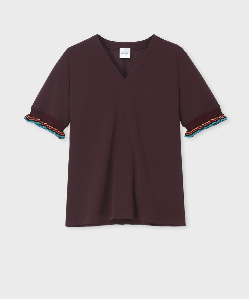 【ポール スミス/Paul Smith】のストライプ フリル 半袖Tシャツ 人気、トレンドファッション・服の通販 founy(ファニー) 　ファッション　Fashion　レディースファッション　Fashion for Women　トップス・カットソー　Cut & Sew Tops　シャツ・ブラウス・オフィスカジュアル　Elegant Blouses & Button-Ups　ロングTシャツ・Tシャツ　Longline T-Shirts & Tees　カットソー・ベーシックTシャツ　Cut-and-Sewn Tops / Stretch Tees & Basics　なめらか　Smooth, Silky Texture　カットソー　Cut and Sewn Top　ストライプ　Stripe, Striped Pattern　ストレッチ　Stretch, Stretchy Fabric　フェミニン　Feminine, Girly　フリル　Frill, Ruffle　半袖　Short Sleeve, Half Sleeve　A/W・秋冬　Autumn/Winter　 other-1|ID: prp329100004629888 ipo3291000000033353244