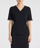 【ポール スミス/Paul Smith】のストライプ フリル 半袖Tシャツ 人気、トレンドファッション・服の通販 founy(ファニー) ファッション Fashion レディースファッション Fashion for Women トップス・カットソー Cut & Sew Tops シャツ・ブラウス・オフィスカジュアル Elegant Blouses & Button-Ups ロングTシャツ・Tシャツ Longline T-Shirts & Tees カットソー・ベーシックTシャツ Cut-and-Sewn Tops / Stretch Tees & Basics なめらか Smooth, Silky Texture カットソー Cut and Sewn Top ストライプ Stripe, Striped Pattern ストレッチ Stretch, Stretchy Fabric フェミニン Feminine, Girly フリル Frill, Ruffle 半袖 Short Sleeve, Half Sleeve A/W・秋冬 Autumn/Winter thumbnail ブラック|ID: prp329100004629888 ipo3291000000033353247