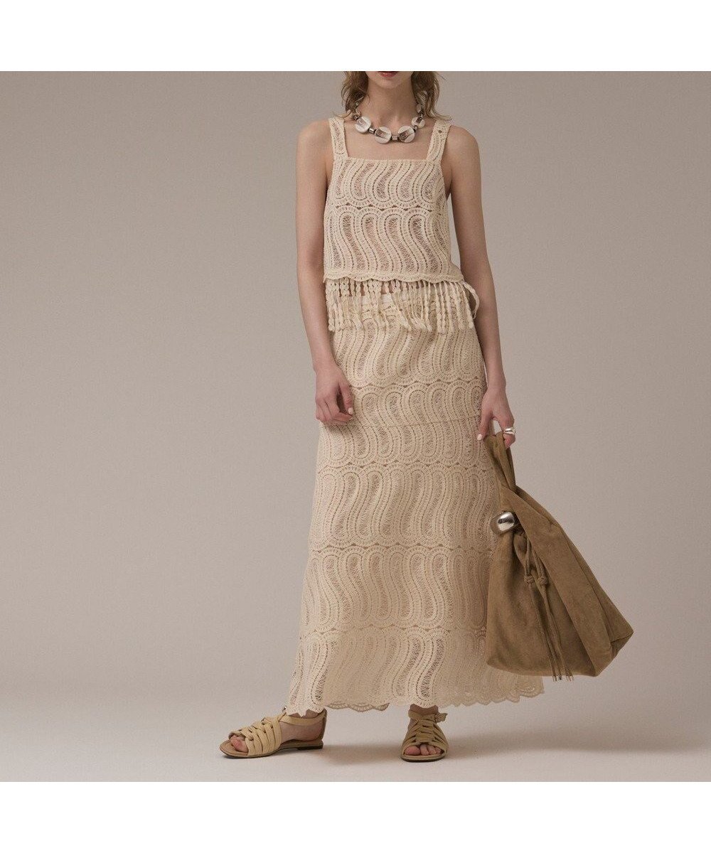 【グレース コンチネンタル/GRACE CONTINENTAL】のクロシェレースキャミ インテリア・キッズ・メンズ・レディースファッション・服の通販 founy(ファニー) ファッション Fashion レディースファッション Fashion for Women トップス・カットソー Cut & Sew Tops キャミソール&ノースリーブ Camisoles & Sleeveless Tops キャミソール Camisole, Spaghetti Strap Top スクエア Square, Square Shape スマート Smart, Elegant ノースリーブ Sleeveless, No-Sleeve フェミニン Feminine, Girly フリンジ Fringe, Tassel レース Lace, Lace Fabric 夏 Summer 春 Spring S/S・春夏 SS, Spring/Summer, Warm Season キナリ|ID: prp329100004630350 ipo3291000000033303557