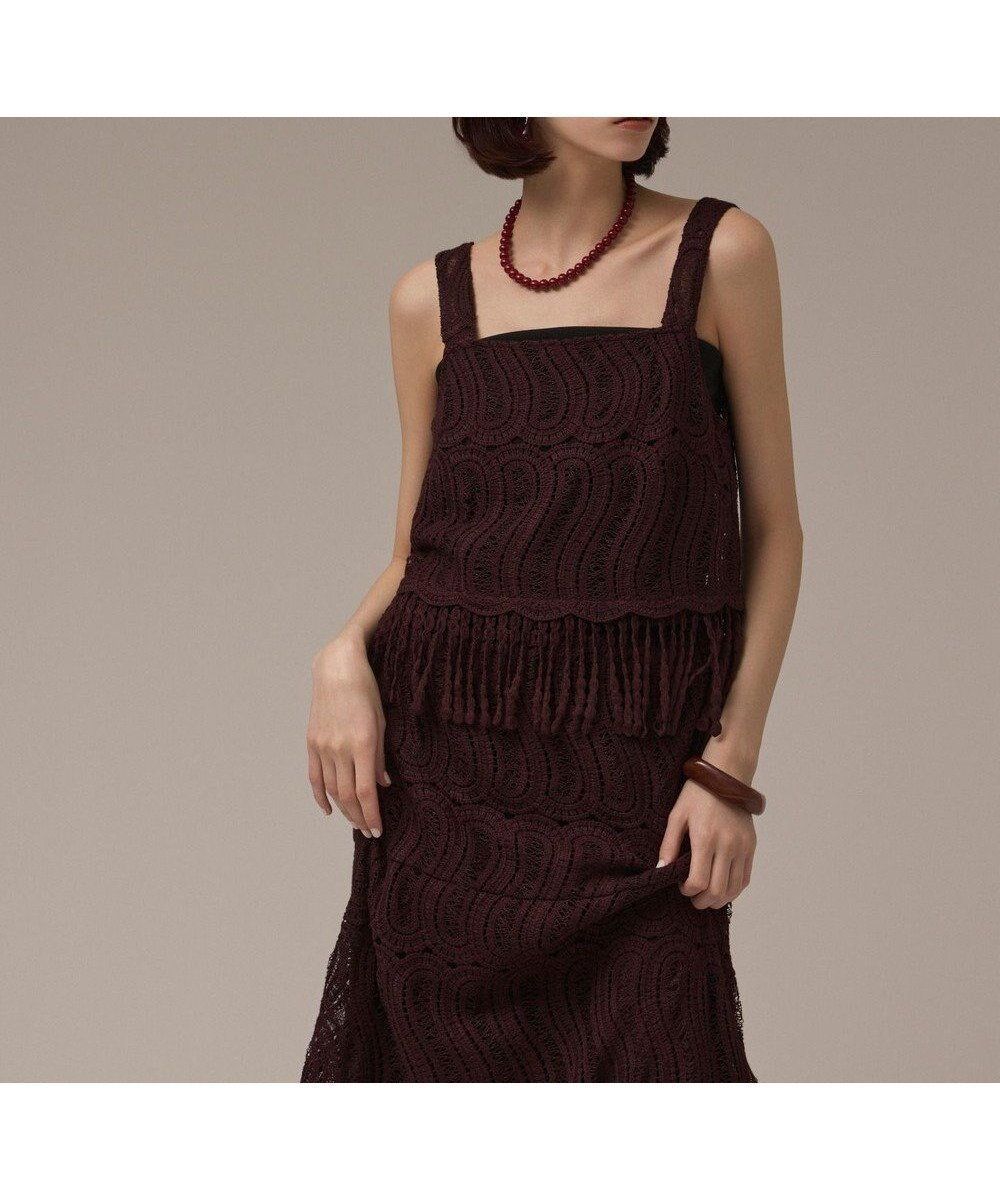 【グレース コンチネンタル/GRACE CONTINENTAL】のクロシェレースキャミ インテリア・キッズ・メンズ・レディースファッション・服の通販 founy(ファニー) ファッション Fashion レディースファッション Fashion for Women トップス・カットソー Cut & Sew Tops キャミソール&ノースリーブ Camisoles & Sleeveless Tops キャミソール Camisole, Spaghetti Strap Top スクエア Square, Square Shape スマート Smart, Elegant ノースリーブ Sleeveless, No-Sleeve フェミニン Feminine, Girly フリンジ Fringe, Tassel レース Lace, Lace Fabric 夏 Summer 春 Spring S/S・春夏 SS, Spring/Summer, Warm Season ブラウン|ID: prp329100004630350 ipo3291000000033303559