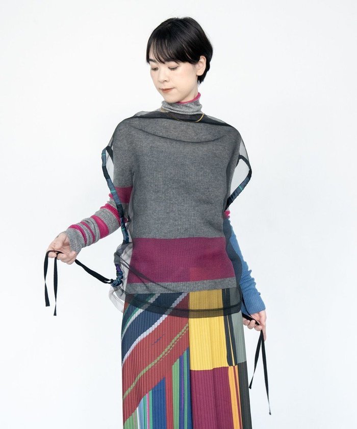 【コキュウ/COQ】のKURAGE シアーベスト インテリア・キッズ・メンズ・レディースファッション・服の通販 founy(ファニー) https://founy.com/ ファッション Fashion レディースファッション Fashion for Women アウター Coat / Outerwear Collection トップス・カットソー Cut & Sew Tops ベスト&ジレ / 重ね着スタイル Vests & Gilets オーガンジー Organza Fabric コレクション Collection, Seasonal Line ショルダー Shoulder, Shoulder Strap ストレッチ Stretch, Stretchy Fabric ドロップ Drop Shoulder, Dropped Style バランス Balance, Style Balance バルーン Balloon, Balloon Silhouette パターン Pattern, Design Print ベスト Vest, Waistcoat A/W・秋冬 Autumn/Winter S/S・春夏 SS, Spring/Summer, Warm Season 犬 Dog 夏 Summer |ID: prp329100004630392 ipo3291000000034642043