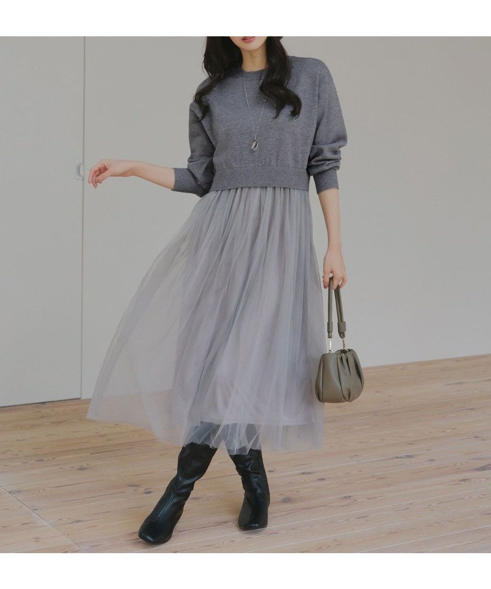 【ティアクラッセ/Tiaclasse】の【洗える】チュールレースドッキングワンピース 人気、トレンドファッション・服の通販 founy(ファニー) 　ファッション　Fashion　レディースファッション　Fashion for Women　ワンピース　Dresses　アクセサリー　Fashion Accessories　ウォッシャブル　Machine Washable　春　Spring　洗える　Machine Washable　秋　Autumn　ギャザー　Gathered, Ruffled　シューズ　Shoes, Footwear　チュール　Tulip, Tulip Motif　ドッキング　Docking, Mixed Material　長袖　Long Sleeve, Full Sleeve　フィット　Fit, Slim Fit　フレア　Flare, Flared　ポケット　Pocket, Pocket Detail　レース　Lace, Lace Fabric　冬　Winter / This Winter　A/W・秋冬　Autumn/Winter　再入荷　Restock / Back in Stock　エレガント 上品　Elegant　新作・新入荷　New Arrivals / New In　 other-1|ID: prp329100004630502 ipo3291000000033569665