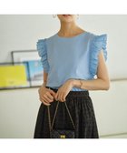【組曲/KUMIKYOKU】のJazzy-Jersey フリル袖Tシャツ 人気、トレンドファッション・服の通販 founy(ファニー) ファッション Fashion レディースファッション Fashion for Women トップス・カットソー Cut & Sew Tops シャツ・ブラウス・オフィスカジュアル Elegant Blouses & Button-Ups ロングTシャツ・Tシャツ Longline T-Shirts & Tees カットソー・ベーシックTシャツ Cut-and-Sewn Tops / Stretch Tees & Basics ボリューム袖・フリルスリーブブラウス Voluminous & Ruffle Sleeves / Puffy Sleeve Tops おすすめ Recommended / Our Picks カットソー Cut and Sewn Top コンパクト Compact, Small Size ショート Short, Short Length スリーブ Sleeve, Long Sleeve / Short Sleeve デニム Denim, Jeans Material フリル Frill, Ruffle フレンチ French, French Style 再入荷 Restock / Back in Stock 夏 Summer 春 Spring S/S・春夏 SS, Spring/Summer, Warm Season thumbnail ブルー系|ID: prp329100004630594 ipo3291000000033309021