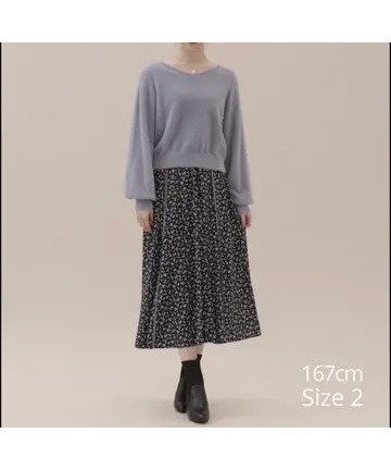【エニィ スィス/any SiS】の【全方位 好印象】ラメフェザーニット×フラワースカート セット インテリア・キッズ・メンズ・レディースファッション・服の通販 founy(ファニー) https://founy.com/ ファッション Fashion レディースファッション Fashion for Women セットアップ Matching Sets スカート・ミニ/ミディ/マキシ Skirts / Mini, Midi & Maxi Skirts キラキラ Sparkly, Glittery 切替 Switching, Contrast Panel セットアップ Set-Up, Coordinated Outfit デコルテ Décolleté, Neckline トレンド Trend, Trending Now パイピング Piping, Trim Design フェザー Feather, Feather Detail フェミニン Feminine, Girly フラワー Flower, Floral フレア Flare, Flared プリント Print, Printed Pattern 冬 Winter / This Winter A/W・秋冬 Autumn/Winter |ID: prp329100004630977 ipo3291000000034297809