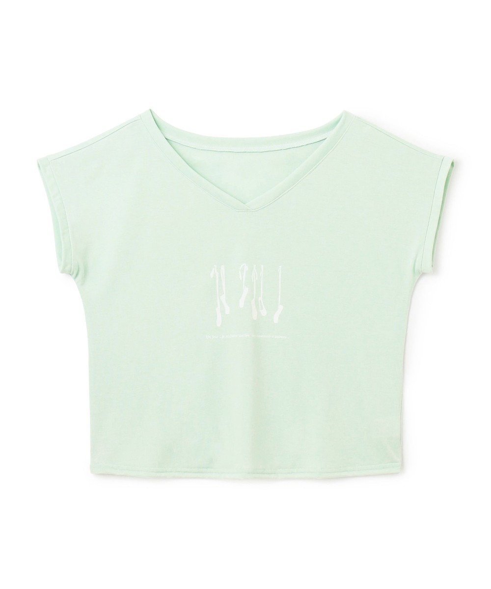 【チャコット/Chacott】のTシャツ インテリア・キッズ・メンズ・レディースファッション・服の通販 founy(ファニー) 　ファッション　Fashion　レディースファッション　Fashion for Women　トップス・カットソー　Cut & Sew Tops　シャツ・ブラウス・オフィスカジュアル　Elegant Blouses & Button-Ups　ロングTシャツ・Tシャツ　Longline T-Shirts & Tees　プリント　Print, Printed Pattern　アイスグリーン|ID: prp329100004630984 ipo3291000000033476079
