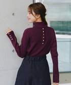 【ティアクラッセ/Tiaclasse】の【洗える】タートルボタンニットトップス パープル|ID: prp329100004630987 ipo3291000000035520528