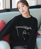 【ティアクラッセ/Tiaclasse】の【洗える】テープ刺繍ロゴニットトップス ブラック|ID: prp329100004630993 ipo3291000000033490814