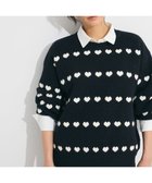 【グリーンパークス/Green Parks】の・swing by ハートクルーネックニット Black|ID: prp329100004631037 ipo3291000000033316974