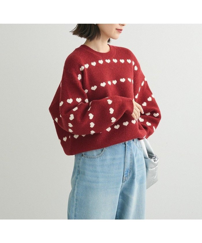 【グリーンパークス/Green Parks】の・swing by ハートクルーネックニット インテリア・キッズ・メンズ・レディースファッション・服の通販 founy(ファニー) https://founy.com/ ファッション Fashion レディースファッション Fashion for Women トップス・カットソー Cut & Sew Tops ニット Knit Tops & Sweaters おすすめ Recommended / Our Picks セーター Sweater, Knitwear トレンド Trend, Trending Now フェミニン Feminine, Girly フォルム Silhouette, Form ベーシック Basic, Essential ポケット Pocket, Pocket Detail 再入荷 Restock / Back in Stock A/W・秋冬 Autumn/Winter |ID: prp329100004631037 ipo3291000000033316976