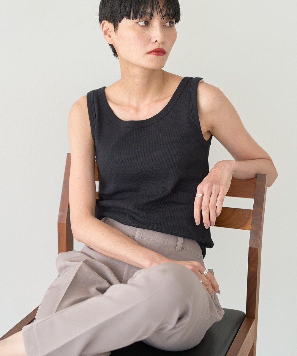 【アメリカンホリック/AMERICAN HOLIC】のテレコタンクトップ インテリア・キッズ・メンズ・レディースファッション・服の通販 founy(ファニー) 　ファッション　Fashion　レディースファッション　Fashion for Women　トップス・カットソー　Cut & Sew Tops　おすすめ　Recommended / Our Picks　タンク　Tank Top, Sleeveless Top　テレコ　Ribbed, Rib Stitch　トレンド　Trend, Trending Now　フィット　Fit, Slim Fit　ベーシック　Basic, Essential　ポケット　Pocket, Pocket Detail　ラウンド　Round, Round Neck　夏　Summer　春　Spring　S/S・春夏　SS, Spring/Summer, Warm Season　Black|ID: prp329100004631057 ipo3291000000033317733