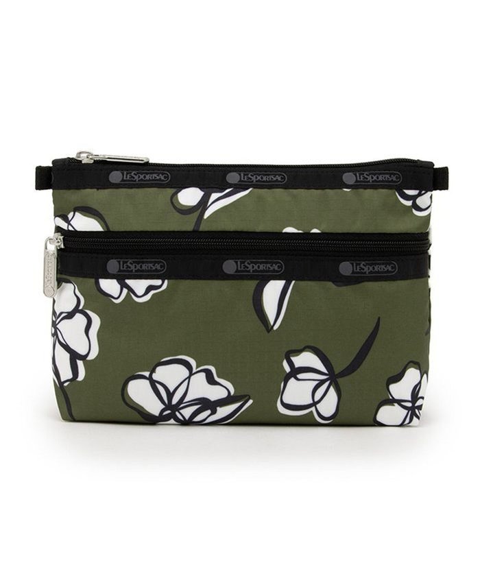 【レスポートサック/LeSportsac】のCOSMETIC CLUTCH/オリーブフローラルシルエット インテリア・キッズ・メンズ・レディースファッション・服の通販 founy(ファニー) https://founy.com/ ファッション Fashion レディースファッション Fashion for Women バッグ Bags ミニ財布・二つ折り財布 Wallets & Card Cases ポーチ&ミニバッグ Pouches & Mini Bags おすすめ Recommended / Our Picks クラッチ Clutch, Clutch Bag フラワー Flower, Floral プリント Print, Printed Pattern ポケット Pocket, Pocket Detail ポーチ Pouch, Small Case エレガント 上品 Elegant 旅行 Travel 財布 Wallet, Purse |ID: prp329100004631088 ipo3291000000033318038