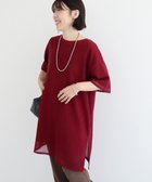【グリーンパークス/Green Parks】の半袖メッシュドッキングチュニック Dark Red|ID: prp329100004631097 ipo3291000000033592015