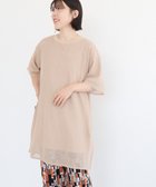 【グリーンパークス/Green Parks】の半袖メッシュドッキングチュニック Light Beige|ID: prp329100004631097 ipo3291000000033592016