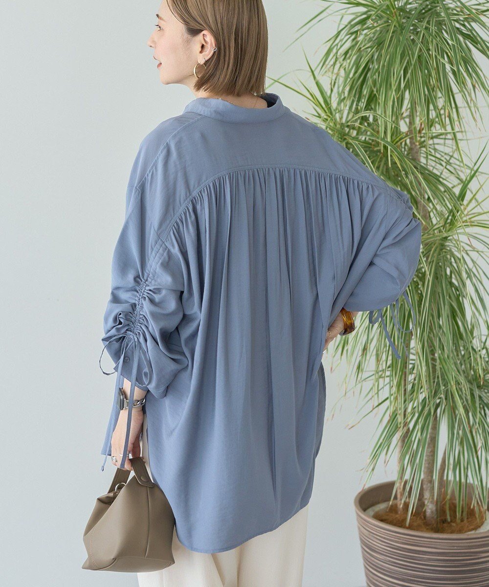 【アメリカンホリック/AMERICAN HOLIC】のシアーバックギャザーリボンシャツ インテリア・キッズ・メンズ・レディースファッション・服の通販 founy(ファニー) ファッション Fashion レディースファッション Fashion for Women トップス・カットソー Cut & Sew Tops シャツ・ブラウス・オフィスカジュアル Elegant Blouses & Button-Ups おすすめ Recommended / Our Picks ギャザー Gathered, Ruffled ポケット Pocket, Pocket Detail 夏 Summer 春 Spring S/S・春夏 SS, Spring/Summer, Warm Season Blue|ID: prp329100004631103 ipo3291000000033318204