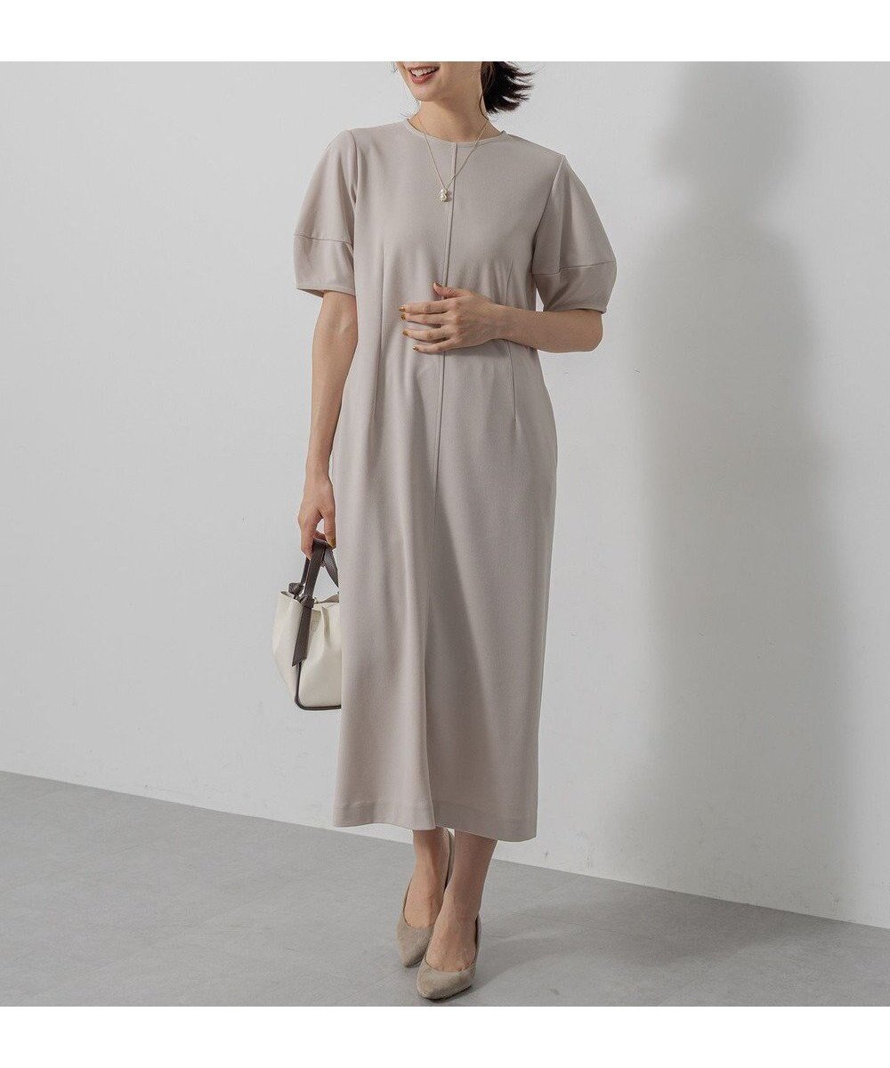 【組曲/KUMIKYOKU】のジョーゼットジャージーサック ワンピース インテリア・キッズ・メンズ・レディースファッション・服の通販 founy(ファニー) ファッション Fashion レディースファッション Fashion for Women ワンピース Dresses 吸水 Absorbent, Quick-Dry シェイプ Shape, Slim Fit シンプル Simple, Minimal ジョーゼット Georgette, Semi-Sheer Fabric ストレッチ Stretch, Stretchy Fabric スリット Slit, Slit Detail スリーブ Sleeve, Long Sleeve / Short Sleeve ダブル Double, Double-Breasted ブルゾン Blouson, Bomber Jacket ペチコート Petticoat, Underskirt ポケット Pocket, Pocket Detail A/W・秋冬 Autumn/Winter エレガント 上品 Elegant ベージュ系|ID: prp329100004631124 ipo3291000000035467120