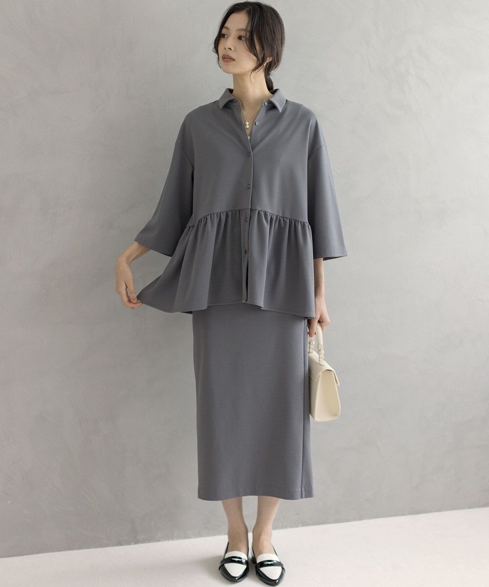 【組曲/KUMIKYOKU】のジョーゼットジャージーナロータイト スカート インテリア・キッズ・メンズ・レディースファッション・服の通販 founy(ファニー) ファッション Fashion レディースファッション Fashion for Women スカート Skirts ギャザー Gathered, Ruffled シンプル Simple, Minimal ジョーゼット Georgette, Semi-Sheer Fabric ストレッチ Stretch, Stretchy Fabric ダブル Double, Double-Breasted ブルゾン Blouson, Bomber Jacket ポケット Pocket, Pocket Detail A/W・秋冬 Autumn/Winter 夏 Summer エレガント 上品 Elegant グレー系|ID: prp329100004631125 ipo3291000000033824517