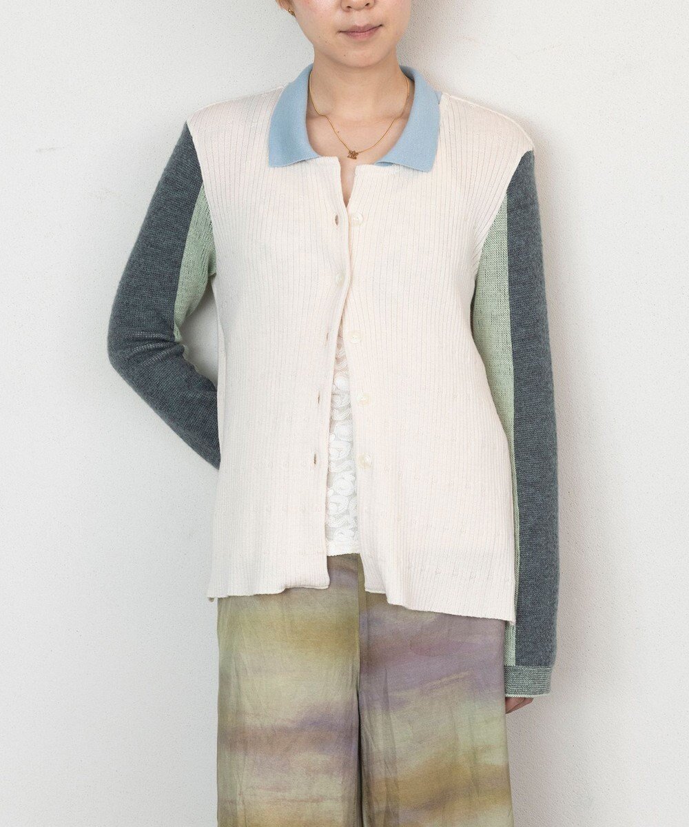【トリコテ/Tricote】のバイカラーニットシャツ インテリア・キッズ・メンズ・レディースファッション・服の通販 founy(ファニー) 　ファッション　Fashion　レディースファッション　Fashion for Women　トップス・カットソー　Cut & Sew Tops　ニット　Knit Tops & Sweaters　シャツ・ブラウス・オフィスカジュアル　Elegant Blouses & Button-Ups　アクセサリー　Fashion Accessories　インナー　Innerwear　セーター　Sweater, Knitwear　タンブラー　Tumbler, Travel Mug　夏　Summer　S/S・春夏　SS, Spring/Summer, Warm Season　A/W・秋冬　Autumn/Winter　80IVORY|ID: prp329100004631168 ipo3291000000033318981