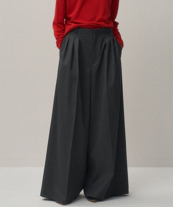 【エイトン/ATON】のCOMPACT WOOL 3タックワイドパンツ インテリア・キッズ・メンズ・レディースファッション・服の通販 founy(ファニー) https://founy.com/ ファッション Fashion レディースファッション Fashion for Women パンツ Pants & Trousers シルク Silk, 100% Silk ワイド Wide, Wide Fit A/W・秋冬 Autumn/Winter |ID: prp329100004631169 ipo3291000000033318985