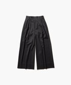 【エイトン/ATON】のCOMPACT WOOL 3タックワイドパンツ BLACK|ID: prp329100004631169 ipo3291000000033318989