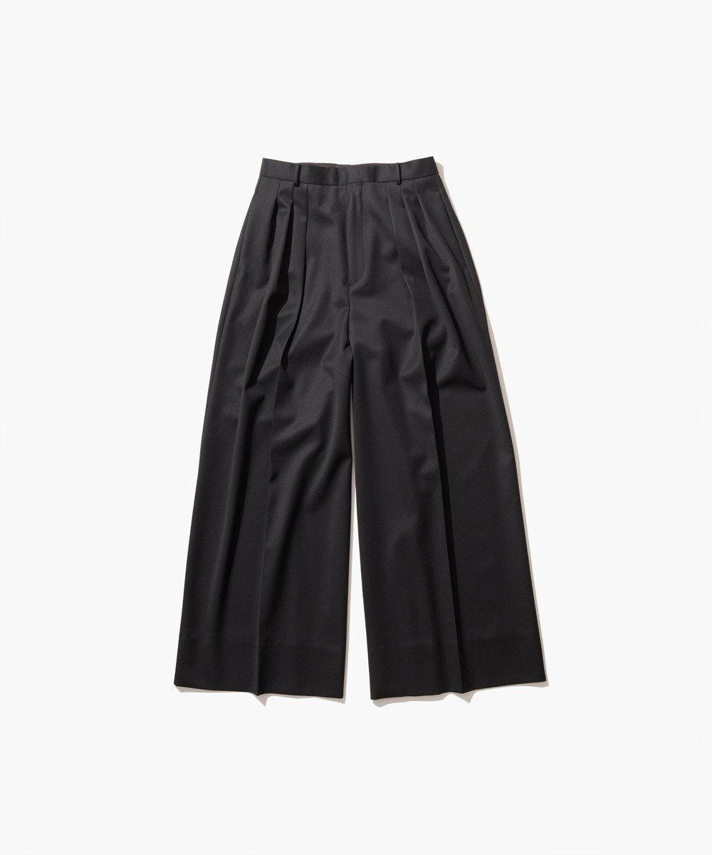 【エイトン/ATON】のCOMPACT WOOL 3タックワイドパンツ インテリア・キッズ・メンズ・レディースファッション・服の通販 founy(ファニー) 　ファッション　Fashion　レディースファッション　Fashion for Women　パンツ　Pants & Trousers　シルク　Silk, 100% Silk　ワイド　Wide, Wide Fit　A/W・秋冬　Autumn/Winter　BLACK|ID: prp329100004631169 ipo3291000000033318989
