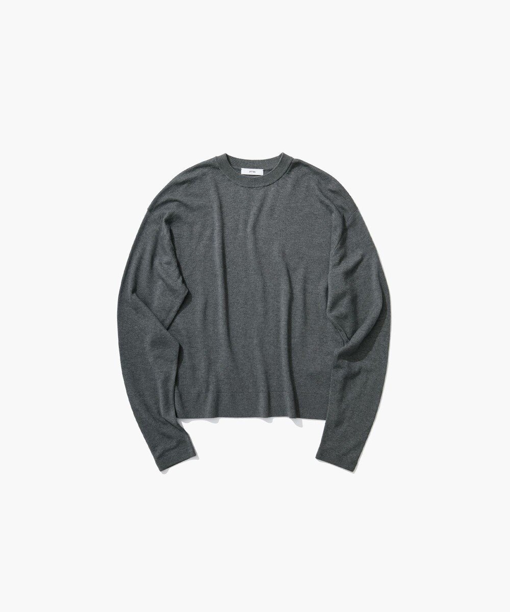 【エイトン/ATON】のGARMENT DYED CASHMERE SILK クルーネックセーター インテリア・キッズ・メンズ・レディースファッション・服の通販 founy(ファニー) 　ファッション　Fashion　レディースファッション　Fashion for Women　トップス・カットソー　Cut & Sew Tops　ニット　Knit Tops & Sweaters　おすすめ　Recommended / Our Picks　アンサンブル　Ensemble Set　ウォッシャブル　Machine Washable　カットソー　Cut and Sewn Top　カーディガン　Cardigan, Knitwear　シルク　Silk, 100% Silk　シンプル　Simple, Minimal　セーター　Sweater, Knitwear　A/W・秋冬　Autumn/Winter　CHARCOAL GRAY|ID: prp329100004631171 ipo3291000000033319007