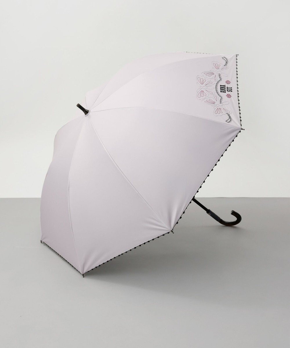 【アウロラ/AURORA】のANNA SUI (アナ スイ) ラメ刺しゅう×裾ピコット刺しゅう 晴雨兼用パラソル(1段スライドショート) インテリア・キッズ・メンズ・レディースファッション・服の通販 founy(ファニー) 　ファッション　Fashion　レディースファッション　Fashion for Women　レイングッズ・傘・晴雨兼用傘　Umbrellas & Rain Gear　コンパクト　Compact, Small Size　ショート　Short, Short Length　シルバー　Silver, Metallic Silver　ロマンティック　Romantic, Feminine Style　傘　Umbrella, Parasol　日傘　Parasol, UV Umbrella　ピンク|ID: prp329100004631312 ipo3291000000033321941