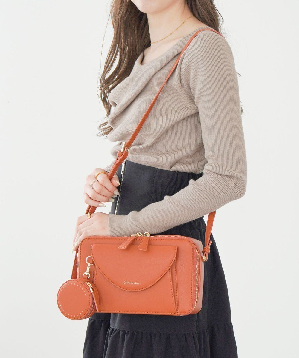 【エースバッグズアンドラゲッジ/ACE BAGS & LUGGAGE】のJewelna Rose ヴィクシー ショルダーバッグ 16231 ジュエルナローズ インテリア・キッズ・メンズ・レディースファッション・服の通販 founy(ファニー) 　ファッション　Fashion　レディースファッション　Fashion for Women　アクセサリー　Fashion Accessories　オレンジ　Orange　春　Spring　秋　Autumn　コンパクト　Compact, Small Size　シンプル　Simple, Minimal　トラベル　Travel, Travel Gear　人気　Popular, Best Seller　ハンカチ　Handkerchief, Hanky　フェイクレザー　Faux Leather, PU Leather　フラップ　Flap, Flap Pocket　フロント　Front, Front Design　ポケット　Pocket, Pocket Detail　ポーチ　Pouch, Small Case　リップ　Lip, Lip Motif　リュック　Backpack, Rucksack　冬　Winter / This Winter　再入荷　Restock / Back in Stock　おすすめ　Recommended / Our Picks　夏　Summer　旅行　Travel　スーツケース キャリーケース　Suitcase / Carry Case　ビジネス 仕事 通勤　Business / Work / Commuting　オレンジブラウン|ID: prp329100004631785 ipo3291000000033332535