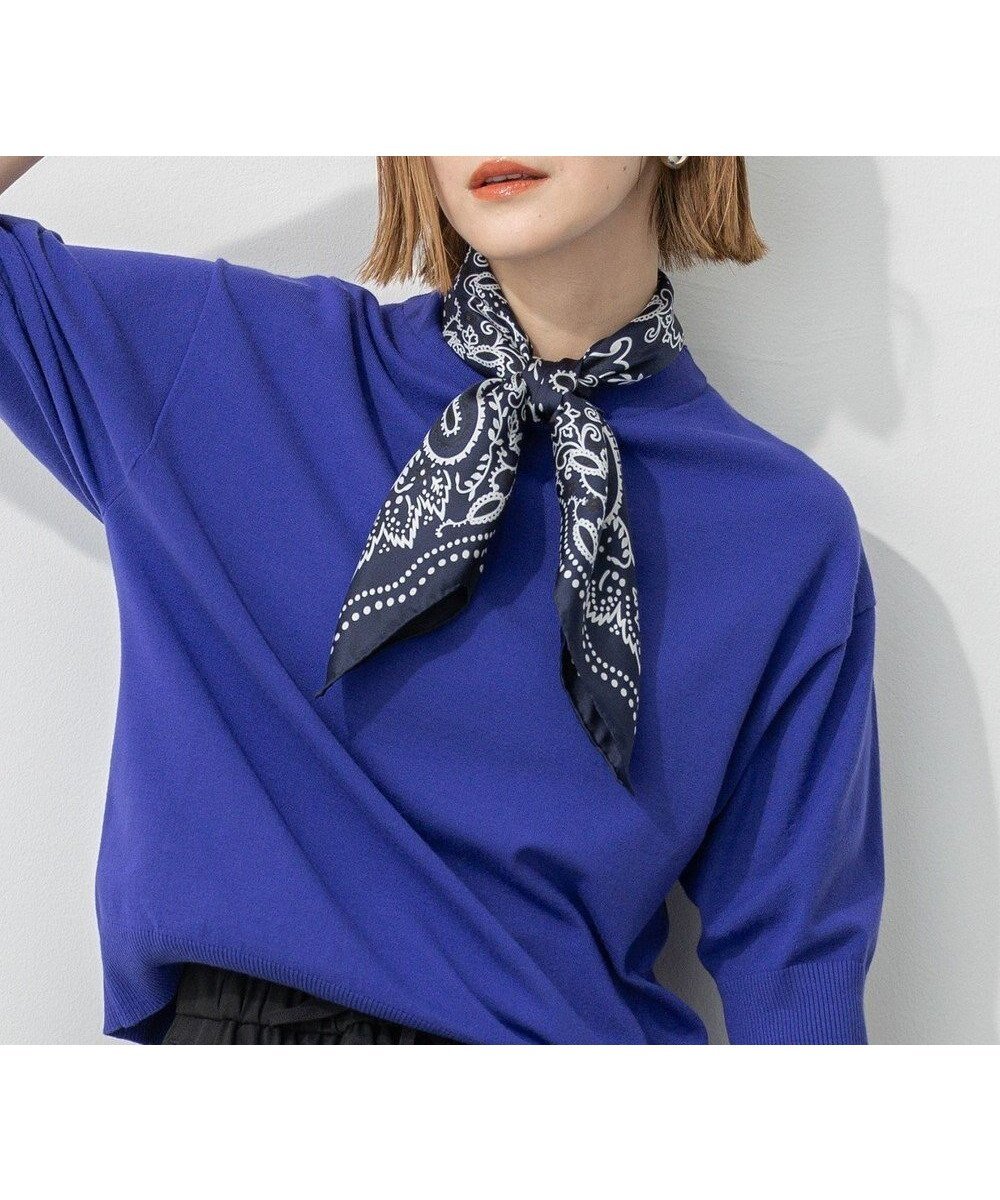 【23区/NIJYUSANKU】の【先行予約】manipuri ペイズリーモチーフ バンダナ シルク スカーフ インテリア・キッズ・メンズ・レディースファッション・服の通販 founy(ファニー) 　ファッション　Fashion　レディースファッション　Fashion for Women　クラシック　Classic, Timeless Style　シルク　Silk, 100% Silk　スカーフ　Scarf, Neckwear　ストール　Stole, Wrap　定番　Standard, Basic Item　ハンド　Hand, Handmade　バンダナ　Bandana, Head Scarf　プリント　Print, Printed Pattern　A/W・秋冬　Autumn/Winter　冬　Winter / This Winter　おすすめ　Recommended / Our Picks　エレガント 上品　Elegant　2025年　2025　2025-2026秋冬・A/W　Autumn/Winter 2025–26 AW25–26　ネイビー系|ID: prp329100004631805 ipo3291000000033332698