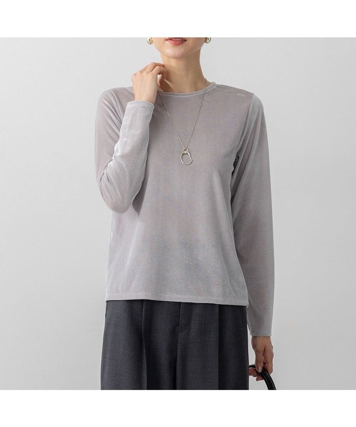 【23区/NIJYUSANKU】の【洗える】シアーベロア ロングスリーブ Tシャツ インテリア・キッズ・メンズ・レディースファッション・服の通販 founy(ファニー) https://founy.com/ ファッション Fashion レディースファッション Fashion for Women トップス・カットソー Cut & Sew Tops シャツ・ブラウス・オフィスカジュアル Elegant Blouses & Button-Ups ロングTシャツ・Tシャツ Longline T-Shirts & Tees カットソー・ベーシックTシャツ Cut-and-Sewn Tops / Stretch Tees & Basics ベロアトップス Velour Tops / Velvet-Look Items インナー Innerwear 洗える Machine Washable カットソー Cut and Sewn Top コンパクト Compact, Small Size シアー Sheer, See-Through シンプル Simple, Minimal ジャケット Jacket, Outerwear スリーブ Sleeve, Long Sleeve / Short Sleeve なめらか Smooth, Silky Texture ベロア Velour, Soft Velvet ベーシック Basic, Essential リラックス Relax, Relaxed Fit ロング Long, Long-Length A/W・秋冬 Autumn/Winter 冬 Winter / This Winter エレガント 上品 Elegant 2025年 2025 2025-2026秋冬・A/W Autumn/Winter 2025–26 AW25–26 |ID: prp329100004631816 ipo3291000000033332764