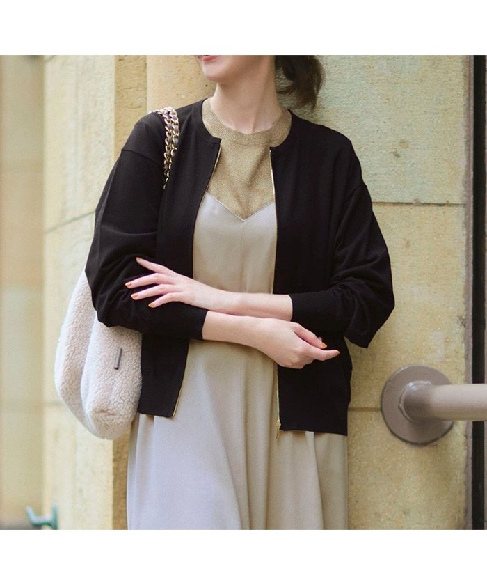 【23区/NIJYUSANKU】の【洗える】オータムシャイニー ニット ブルゾン インテリア・キッズ・メンズ・レディースファッション・服の通販 founy(ファニー) https://founy.com/ ファッション Fashion レディースファッション Fashion for Women アウター Coat / Outerwear Collection レディースジャケット・軽アウター Jackets ブルゾンジャケット・スポーティアウター Blouson Jackets 洗える Machine Washable 秋 Autumn ジャケット Jacket, Outerwear デニム Denim, Jeans Material ブラウジング Blouson Silhouette, Cinched Waist ブルゾン Blouson, Bomber Jacket A/W・秋冬 Autumn/Winter 冬 Winter / This Winter 夏 Summer エレガント 上品 Elegant 2025年 2025 2025-2026秋冬・A/W Autumn/Winter 2025–26 AW25–26 |ID: prp329100004631860 ipo3291000000035617087