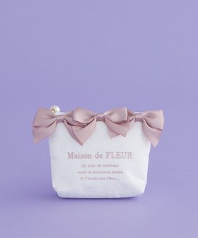 【メゾンドフルール/Maison de FLEUR】のジャカードリボンポーチ 人気、トレンドファッション・服の通販 founy(ファニー) ファッション Fashion レディースファッション Fashion for Women ミニ財布・二つ折り財布 Wallets & Card Cases ポーチ&ミニバッグ Pouches & Mini Bags コンパクト Compact, Small Size ジャカード／ジャガード Jacquard, Woven Pattern パール Pearl, Pearl Accent フェミニン Feminine, Girly フォルム Silhouette, Form ポーチ Pouch, Small Case リボン Ribbon, Bow エレガント 上品 Elegant 財布 Wallet, Purse |ID:prp329100004631920