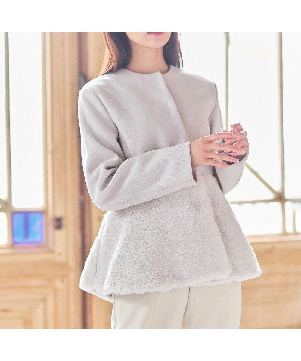 【フェルゥ/Feroux】のペプラムファー ジャケット インテリア・キッズ・メンズ・レディースファッション・服の通販 founy(ファニー) 　ファッション　Fashion　レディースファッション　Fashion for Women　アウター　Coat / Outerwear Collection　コート・ロングコート・ピーコート　Long Coats, Peacoats & More　レディースジャケット・軽アウター　Jackets　シンプル　Simple, Minimal　ジャケット　Jacket, Outerwear　ペプラム　Peplum, Flared Hem　ボトム　Bottoms, Lower Wear　エレガント 上品　Elegant　A/W・秋冬　Autumn/Winter　アイボリー系|ID: prp329100004631941 ipo3291000000035520962