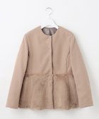 【フェルゥ/Feroux】のペプラムファー ジャケット ベージュ系|ID: prp329100004631941 ipo3291000000035520963