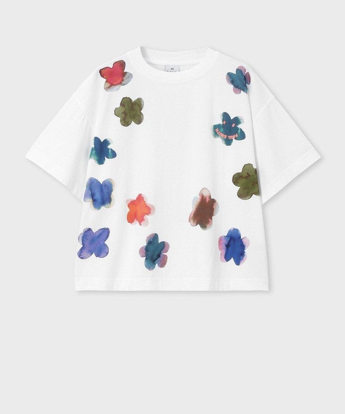 【ポール スミス/Paul Smith】のPS Happy インキーフラワーズ 半袖Tシャツ インテリア・キッズ・メンズ・レディースファッション・服の通販 founy(ファニー) https://founy.com/ ファッション Fashion レディースファッション Fashion for Women トップス・カットソー Cut & Sew Tops シャツ・ブラウス・オフィスカジュアル Elegant Blouses & Button-Ups ロングTシャツ・Tシャツ Longline T-Shirts & Tees カットソー・ベーシックTシャツ Cut-and-Sewn Tops / Stretch Tees & Basics カットソー Cut and Sewn Top デニム Denim, Jeans Material フェミニン Feminine, Girly フラワー Flower, Floral プリント Print, Printed Pattern ワーク Workwear, Utility Style 半袖 Short Sleeve, Half Sleeve 夏 Summer S/S・春夏 SS, Spring/Summer, Warm Season A/W・秋冬 Autumn/Winter |ID: prp329100004631986 ipo3291000000033532962