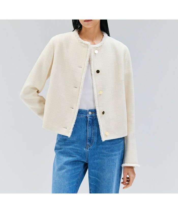 【ベイジ,/BEIGE,】の【Oggi 10月号掲載】MULLIN / ウールツイードメタルボタンノーカラージャケット インテリア・キッズ・メンズ・レディースファッション・服の通販 founy(ファニー) https://founy.com/ 雑誌掲載アイテム Magazine Picks & Fashion Features ファッション雑誌 Fashion Magazines オッジ Oggi ファッション Fashion レディースファッション Fashion for Women アウター Coat / Outerwear Collection レディースジャケット・軽アウター Jackets ノーカラージャケット / シンプル上品コーデ Collarless Jackets 10月号 October Issue シンプル Simple, Minimal ジャケット Jacket, Outerwear セットアップ Set-Up, Coordinated Outfit 雑誌 Magazine, Fashion Magazine ダウン Down, Puffer ツイード Twill, Twill Weave デニム Denim, Jeans Material バランス Balance, Style Balance フォーマル Formal, Dressy フリンジ Fringe, Tassel メタル Metal, Metal Parts ロング Long, Long-Length A/W・秋冬 Autumn/Winter おすすめ Recommended / Our Picks エレガント 上品 Elegant |ID: prp329100004631999 ipo3291000000033333943