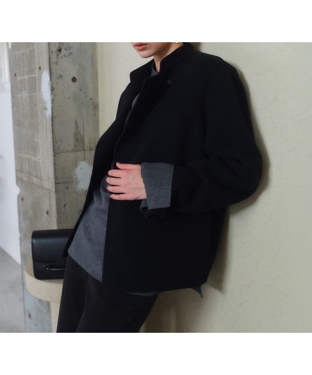 【ベイジ,/BEIGE,】の【Oggi掲載】LEMOORE / ウールリバースタンドカラーショートコート インテリア・キッズ・メンズ・レディースファッション・服の通販 founy(ファニー) 　雑誌掲載アイテム　Magazine Picks & Fashion Features　ファッション雑誌　Fashion Magazines　オッジ　Oggi　ファッション　Fashion　レディースファッション　Fashion for Women　アウター　Coat / Outerwear Collection　コート・ロングコート・ピーコート　Long Coats, Peacoats & More　レディースジャケット・軽アウター　Jackets　1月号　January Issue　ジャケット　Jacket, Outerwear　セットアップ　Set-Up, Coordinated Outfit　雑誌　Magazine, Fashion Magazine　ブルゾン　Blouson, Bomber Jacket　A/W・秋冬　Autumn/Winter　おすすめ　Recommended / Our Picks　Black|ID: prp329100004632002 ipo3291000000034665257