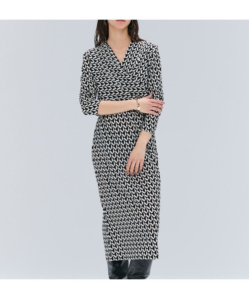 【ベイジ,/BEIGE,】の【洗える】MODESTO / ジャージーストレッチカシュクールドレス 人気、トレンドファッション・服の通販 founy(ファニー) 　ファッション　Fashion　レディースファッション　Fashion for Women　ワンピース　Dresses　フォーマル・パーティードレス・結婚式用ドレス　Elegant & Casual Dresses　カーディガン　Cardigan, Knitwear　ジャケット　Jacket, Outerwear　ストレッチ　Stretch, Stretchy Fabric　ドレス　Dress, One-Piece　フィット　Fit, Slim Fit　プリント　Print, Printed Pattern　モノトーン　Monotone, Black and White　リュクス　Luxury, Elegant, High-End, Chic　エレガント 上品　Elegant　夏　Summer　S/S・春夏　SS, Spring/Summer, Warm Season　洗える　Machine Washable　A/W・秋冬　Autumn/Winter　 other-1|ID: prp329100004632007 ipo3291000000033334001