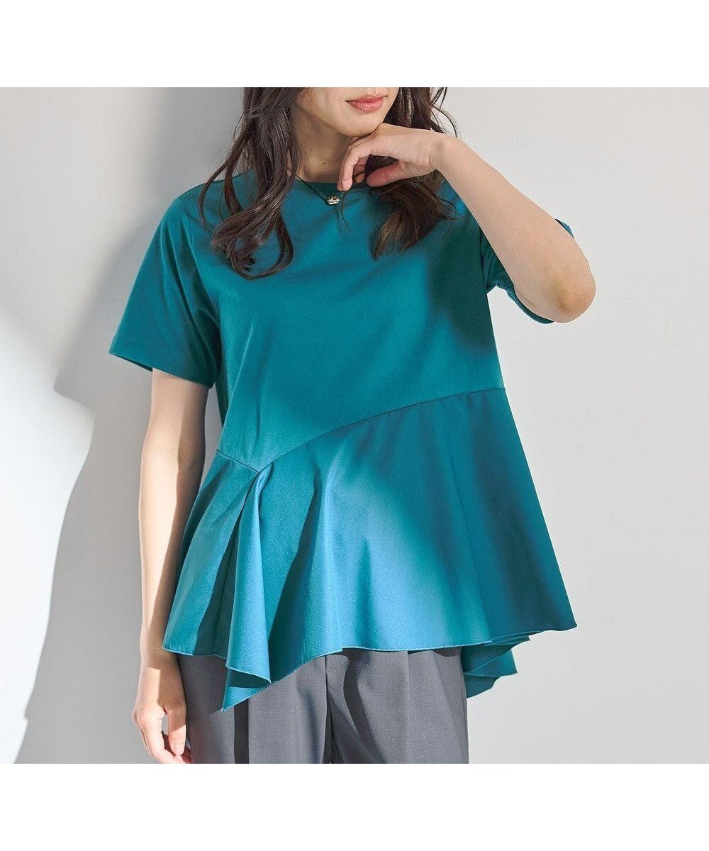 【エニー/ANY】のコンビネーションイレヘムカットソー インテリア・キッズ・メンズ・レディースファッション・服の通販 founy(ファニー) 　ファッション　Fashion　レディースファッション　Fashion for Women　トップス・カットソー　Cut & Sew Tops　シャツ・ブラウス・オフィスカジュアル　Elegant Blouses & Button-Ups　ロングTシャツ・Tシャツ　Longline T-Shirts & Tees　カットソー・ベーシックTシャツ　Cut-and-Sewn Tops / Stretch Tees & Basics　アシンメトリー　Asymmetrical Style　春　Spring　カットソー　Cut and Sewn Top　コンビ　Combo, Combination Style　ストレート　Straight, Straight Cut　チュニック　Tunic, Long Top　バランス　Balance, Style Balance　パターン　Pattern, Design Print　リラックス　Relax, Relaxed Fit　S/S・春夏　SS, Spring/Summer, Warm Season　夏　Summer　グリーン|ID: prp329100004632022 ipo3291000000033334086