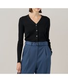 【アイシービー/iCB】の【洗える】 エクストラファインメリノリブ Vネックカーディガン ブラックラメ系|ID: prp329100004632041 ipo3291000000034339127