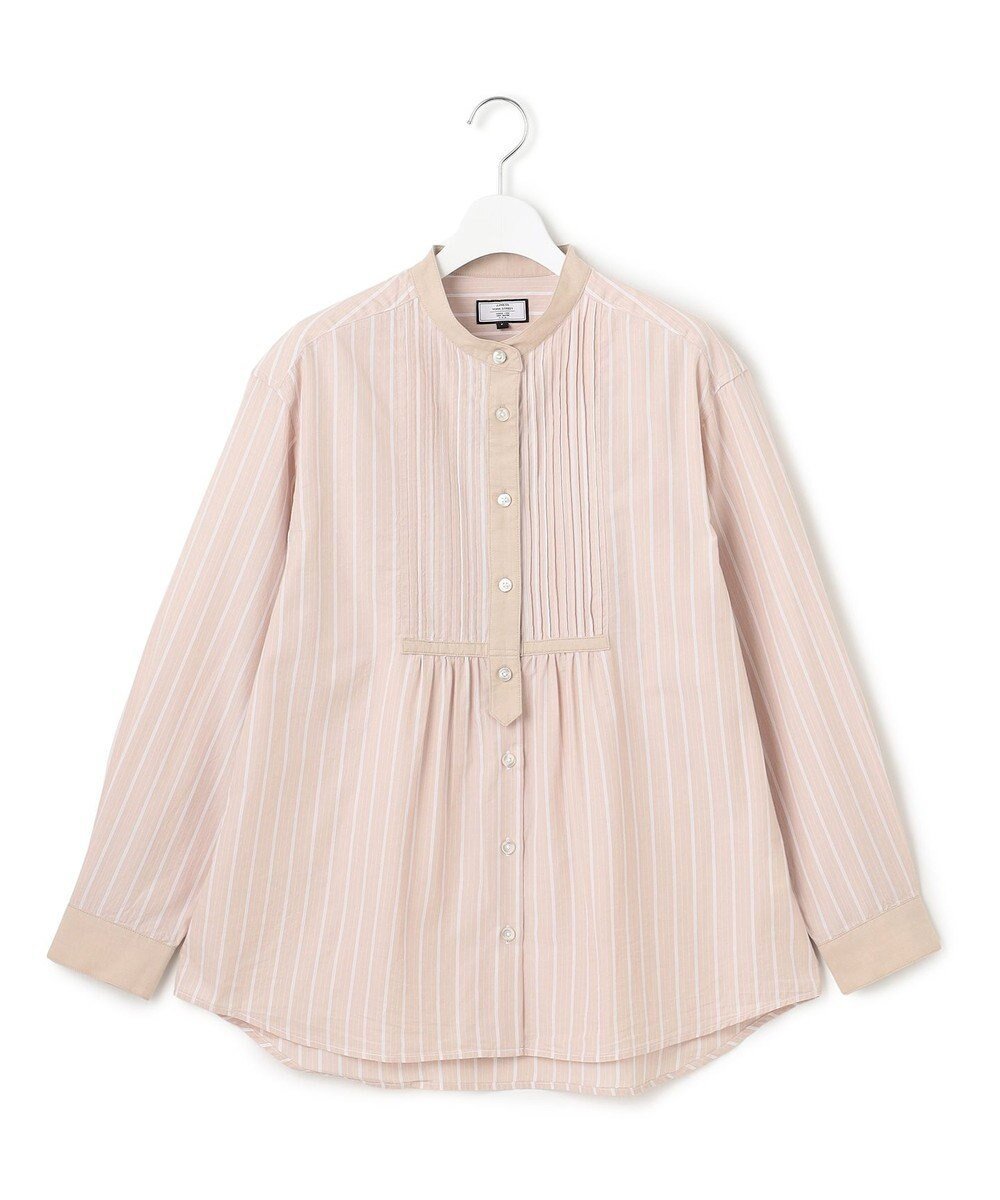 【ジェイプレスヨークストリート/J.PRESS YORK STREET】の【WOMEN】コットンタイプライターストライプ ブラウス インテリア・キッズ・メンズ・レディースファッション・服の通販 founy(ファニー) 　ファッション　Fashion　レディースファッション　Fashion for Women　トップス・カットソー　Cut & Sew Tops　シャツ・ブラウス・オフィスカジュアル　Elegant Blouses & Button-Ups　カーゴパンツ　Cargo Pants, Utility Pants　クラシカル　Classical, Vintage-Inspired　スラックス　Slacks, Dress Pants　ダウン　Down, Puffer　チェック　Check, Plaid, Tartan　デニム　Denim, Jeans Material　ドレス　Dress, One-Piece　ドレープ　Drape, Draping Fabric　定番　Standard, Basic Item　なめらか　Smooth, Silky Texture　バランス　Balance, Style Balance　フロント　Front, Front Design　モダン　Modern, Contemporary　ヨーク　Yoke, Yoke Design　リラックス　Relax, Relaxed Fit　A/W・秋冬　Autumn/Winter　エレガント 上品　Elegant　ベージュ系1|ID: prp329100004632122 ipo3291000000033334669