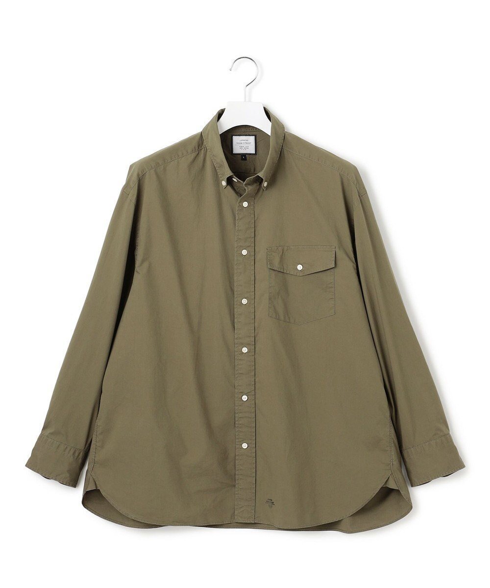 【ジェイプレスヨークストリート/J.PRESS YORK STREET】の【UNISEX】タイプライター ボタンダウンシャツ インテリア・キッズ・メンズ・レディースファッション・服の通販 founy(ファニー) 　ファッション　Fashion　レディースファッション　Fashion for Women　トップス・カットソー　Cut & Sew Tops　シャツ・ブラウス・オフィスカジュアル　Elegant Blouses & Button-Ups　ユニセックス　Unisex, Genderless　おすすめ　Recommended / Our Picks　なめらか　Smooth, Silky Texture　インナー　Innerwear　ストライプ　Stripe, Striped Pattern　タイプライター　Typewriter Fabric, Crisp Cotton　パッチ　Patch, Appliqué　フラップ　Flap, Flap Pocket　フロント　Front, Front Design　ベーシック　Basic, Essential　定番　Standard, Basic Item　A/W・秋冬　Autumn/Winter　カーキ系|ID: prp329100004632130 ipo3291000000033334706