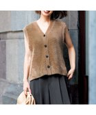 【アンフィーロ 自由区/UNFILO】のナイロンシャギー カーディガン ベスト キャメル|ID: prp329100004632164 ipo3291000000035574639