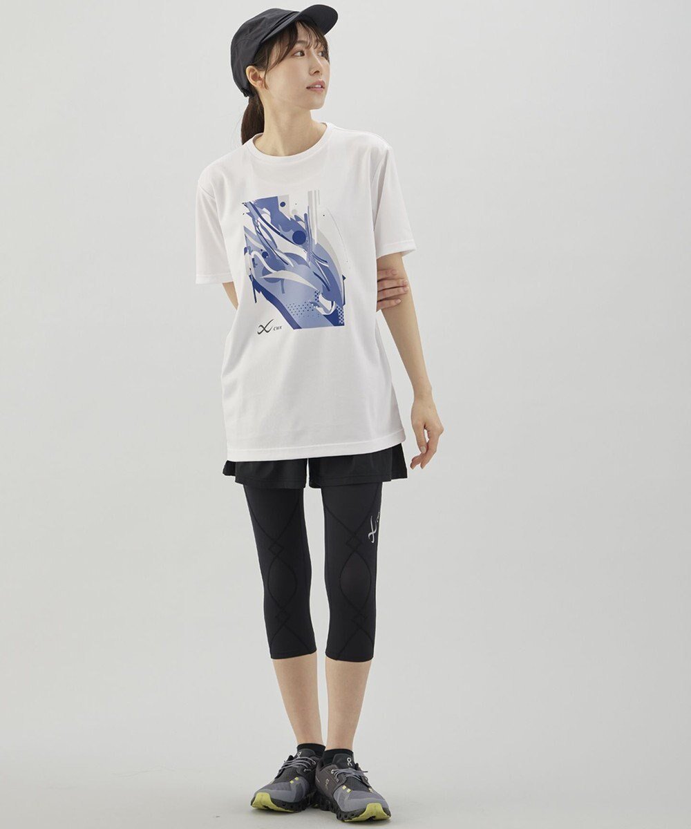 【シーダブリューエックス/CW-X】の【UNISEX】 CW-X トップス Tシャツ 半袖 3分袖 Uネック メッシュ素材 UVカット率90%以上(本体) ユニセックス DLR195 /ワコール インテリア・キッズ・メンズ・レディースファッション・服の通販 founy(ファニー) ファッション Fashion レディースファッション Fashion for Women トップス・カットソー Cut & Sew Tops シャツ・ブラウス・オフィスカジュアル Elegant Blouses & Button-Ups ロングTシャツ・Tシャツ Longline T-Shirts & Tees ユニセックス Unisex, Genderless メッシュ Mesh, Net Fabric 半袖 Short Sleeve, Half Sleeve ブルー|ID: prp329100004632187 ipo3291000000033334977