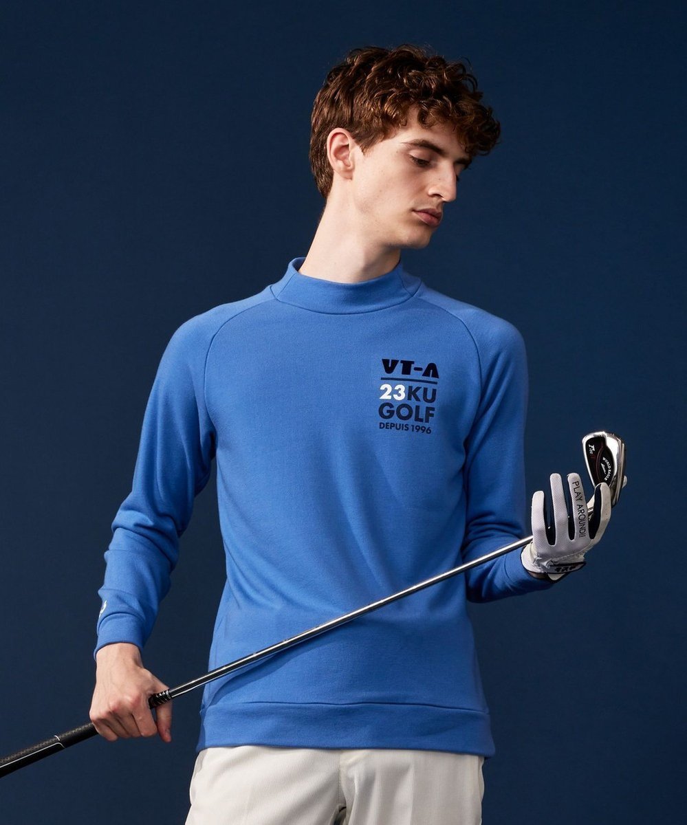 【23区 ゴルフ/23区GOLF / MEN】の【MEN】【吸湿発熱】グランサーモ裏毛 プルオーバー インテリア・キッズ・メンズ・レディースファッション・服の通販 founy(ファニー) 　ファッション　Fashion　メンズファッション　Fashion for Men　トップス・カットソー　Cut & Sew Tops　インナー　Innerwear　グラフィック　Graphic, Graphic Design　スウェット / スエット　Sweatshirt, Sweatwear　モックネック　Mock Neck, Short Turtleneck　A/W・秋冬　Autumn/Winter　サックスブルー系|ID: prp329100004632963 ipo3291000000033463266