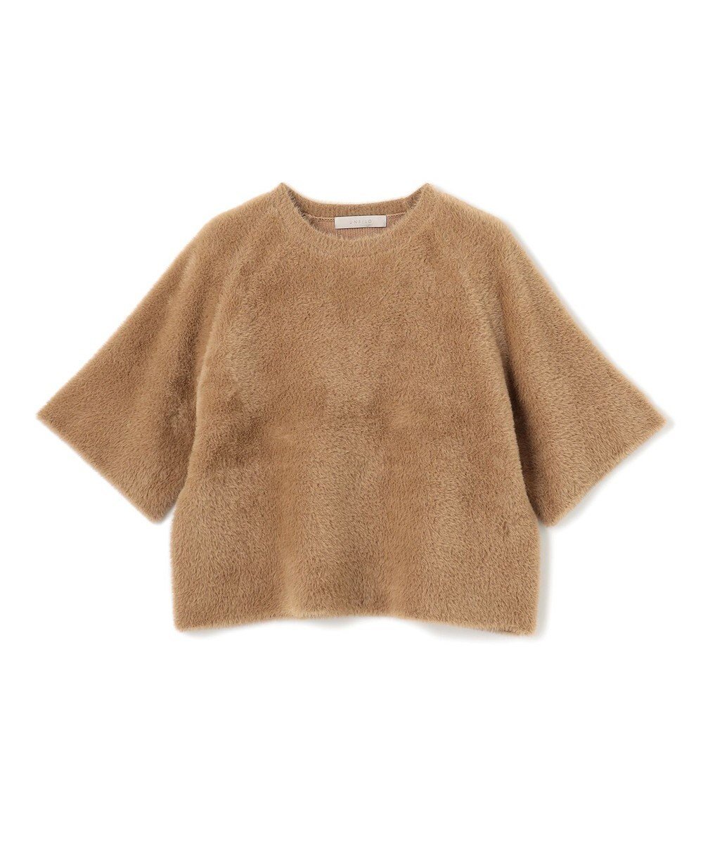 【アンフィーロ 自由区/UNFILO】のナイロンシャギー ハーフスリーブプルオーバー インテリア・キッズ・メンズ・レディースファッション・服の通販 founy(ファニー) 　ファッション　Fashion　レディースファッション　Fashion for Women　トップス・カットソー　Cut & Sew Tops　ニット　Knit Tops & Sweaters　カジュアルプルオーバー・ニットトップス　Pullovers & Knit Tops / Casual Pullovers　ウォッシャブル　Machine Washable　セーター　Sweater, Knitwear　リラックス　Relax, Relaxed Fit　エレガント 上品　Elegant　秋　Autumn　A/W・秋冬　Autumn/Winter　[NEW]キャメル|ID: prp329100004633090 ipo3291000000033347217