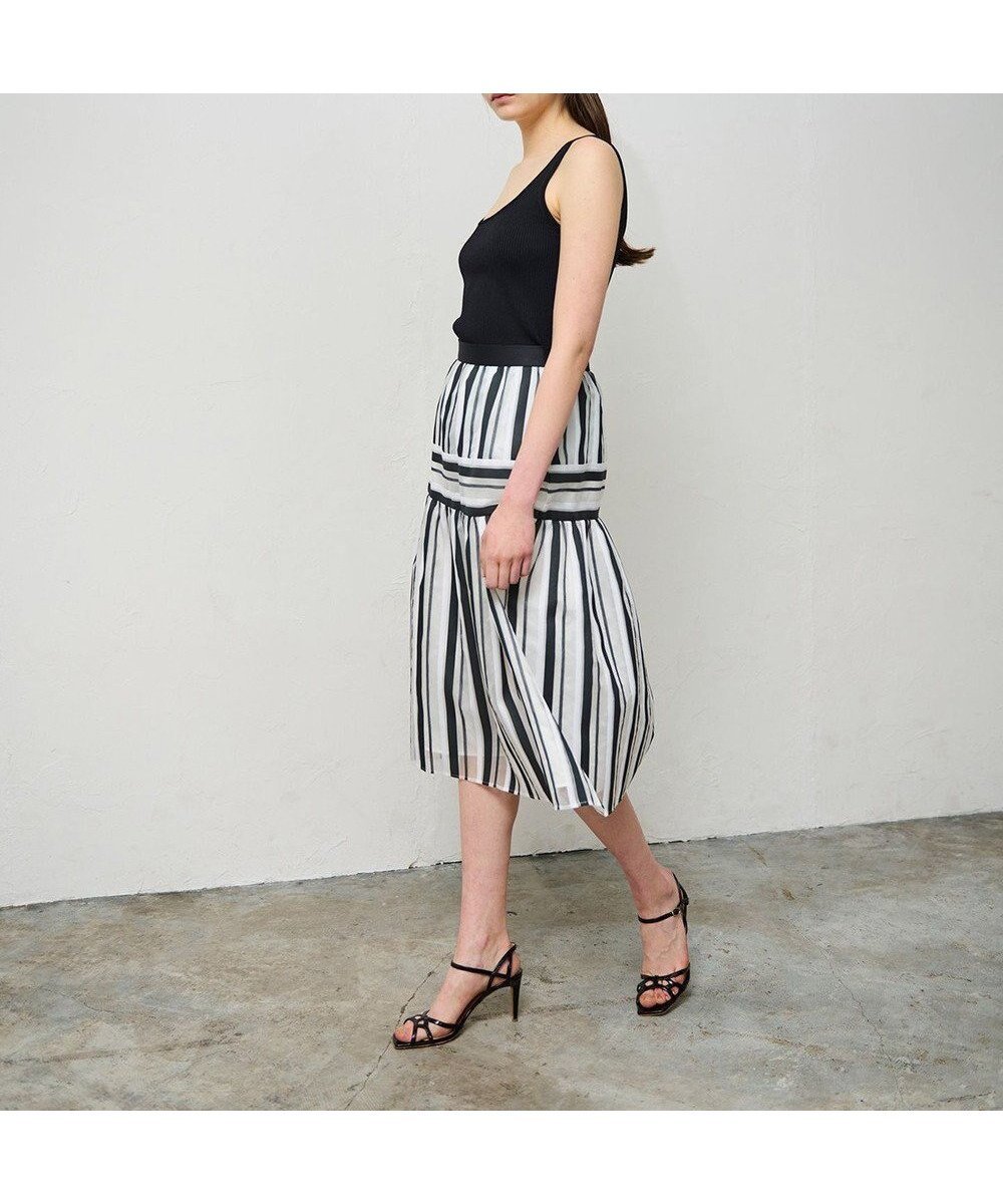 【グレース コンチネンタル/GRACE CONTINENTAL】のマルチシアーストライプスカート インテリア・キッズ・メンズ・レディースファッション・服の通販 founy(ファニー) ファッション Fashion レディースファッション Fashion for Women スカート Skirts シアー Sheer, See-Through ティアード Tiered, Tiered Style リゾート Resort, Vacation Style リボン Ribbon, Bow 今夏 This Summer 夏 Summer 春 Spring S/S・春夏 SS, Spring/Summer, Warm Season ブラック|ID: prp329100004633657 ipo3291000000034628961
