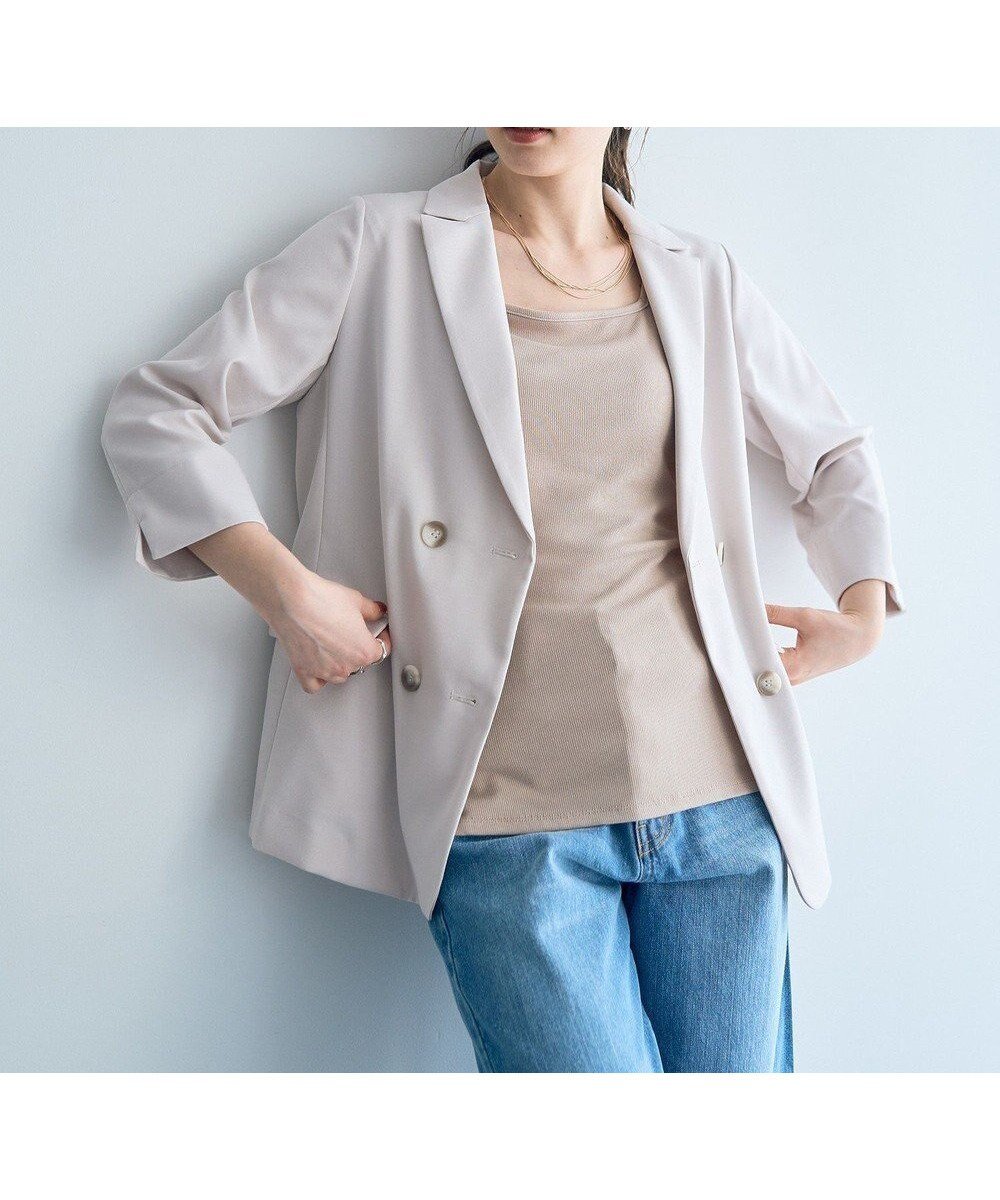 【イェッカ ヴェッカ/YECCA VECCA】のダブルブレストジャケット 人気、トレンドファッション・服の通販 founy(ファニー) 　ファッション　Fashion　レディースファッション　Fashion for Women　アウター　Coat / Outerwear Collection　レディースジャケット・軽アウター　Jackets　テーラードジャケット / 通勤・きれいめスタイル　Tailored Jackets & Blazers　ジャケット　Jacket, Outerwear　スリット　Slit, Slit Detail　ダブル　Double, Double-Breasted　フォーマル　Formal, Dressy　ポケット　Pocket, Pocket Detail　ロング　Long, Long-Length　夏　Summer　春　Spring　S/S・春夏　SS, Spring/Summer, Warm Season　軽量　Lightweight, Ultra Light　 other-1|ID: prp329100004633671 ipo3291000000033553100