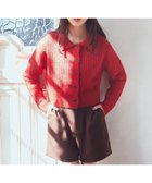 【アースミュージックアンドエコロジー/earth music&ecology】の格子編み襟付きニットカーディガン 人気、トレンドファッション・服の通販 founy(ファニー) ファッション Fashion レディースファッション Fashion for Women トップス・カットソー Cut & Sew Tops ニット Knit Tops & Sweaters カーディガン・羽織り Layered Style Cardigans カーディガン Cardigan, Knitwear ショート Short, Short Length トレンド Trend, Trending Now ポケット Pocket, Pocket Detail 再入荷 Restock / Back in Stock A/W・秋冬 Autumn/Winter thumbnail Red|ID: prp329100004633711 ipo3291000000033358792