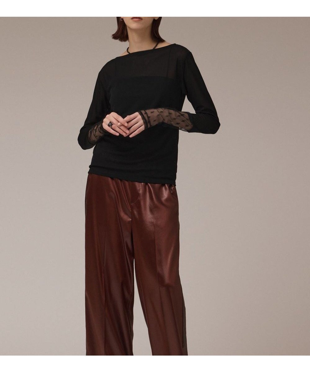 【グレース コンチネンタル/GRACE CONTINENTAL】のアセテートシアーカットトップ インテリア・キッズ・メンズ・レディースファッション・服の通販 founy(ファニー) 　ファッション　Fashion　レディースファッション　Fashion for Women　トップス・カットソー　Cut & Sew Tops　シャツ・ブラウス・オフィスカジュアル　Elegant Blouses & Button-Ups　ロングTシャツ・Tシャツ　Longline T-Shirts & Tees　カットソー・ベーシックTシャツ　Cut-and-Sewn Tops / Stretch Tees & Basics　インナー　Innerwear　カットソー　Cut and Sewn Top　キャミソール　Camisole, Spaghetti Strap Top　シアー　Sheer, See-Through　ジャケット　Jacket, Outerwear　スマート　Smart, Elegant　バランス　Balance, Style Balance　A/W・秋冬　Autumn/Winter　ブラック|ID: prp329100004633802 ipo3291000000033359770